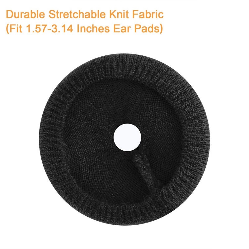 JARMOR Earpads Sweater Cover Protectors with Knit Fabric for Beats Solo 3/2, Solo HD/Mixr/EP Headphones and Other Headsets with 1.57-3.14 Inch Ear Cushions [ 2 Pairs ] (Black) - Image 3